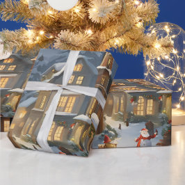 Snöig julstad presentpapper