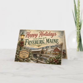 Snöig julstämning i Fryeburg Maine Julhälsning Kort