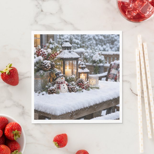 Snöig julvinter pappersservett (Insitu)