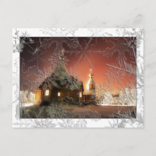 Snöig julvykort helg vykort