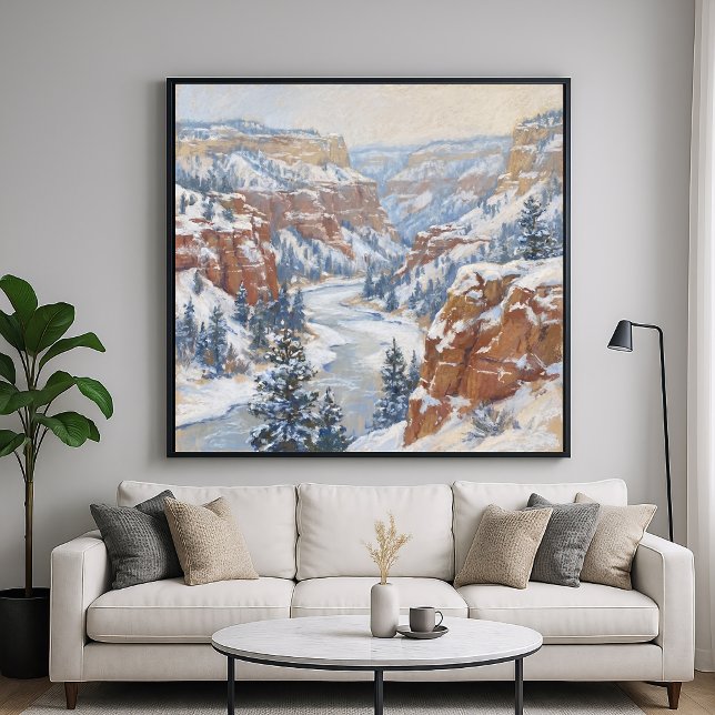 Snöig kanjon - Pastellmålningstil Poster (Skapare uppladdad)
