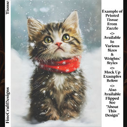 Snöig Kattunge, Röd julskärf EG2R decoupage
