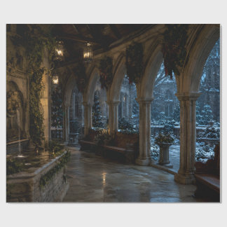 Snöig konservatoriehall julklappspapper presentpapper
