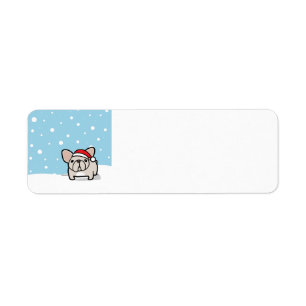 Snöig kräm- Frenchie Returadress Etikett