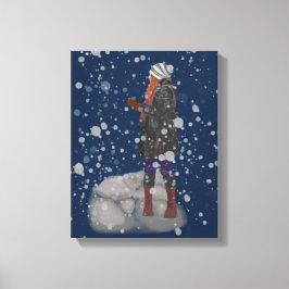 Snöig kväll canvastryck