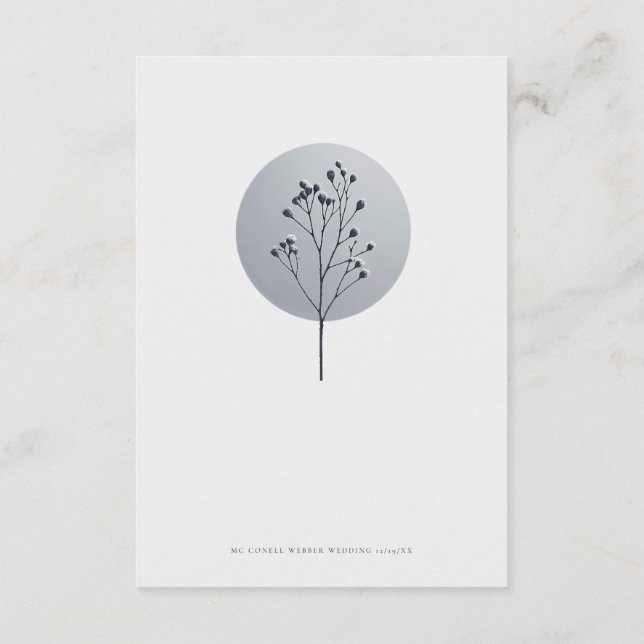Snöig kvist bröllopsdetaljkort tilläggskort (Baksida)