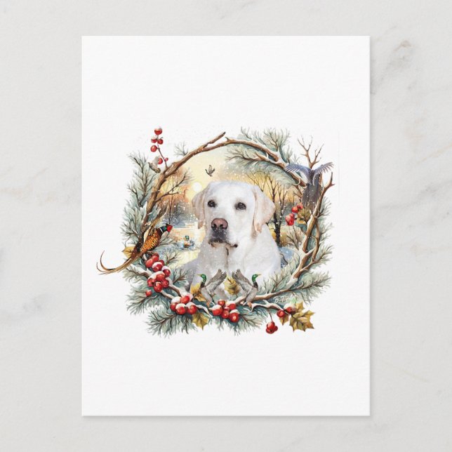 Snöig Labrador Retriever-helg Vykort (Framsida)