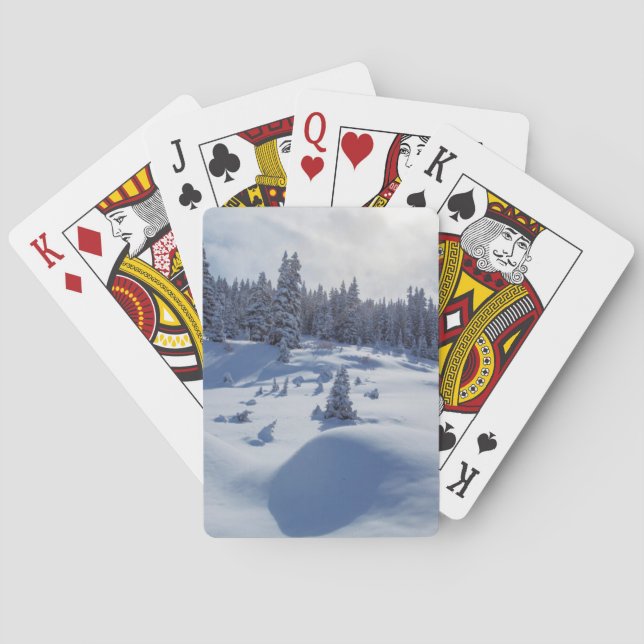 Snöig landskap casinokort (Baksidan)