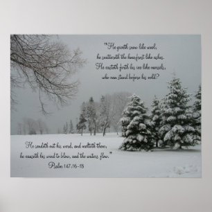 Snöig Landskap-Scripture för vinter Poster