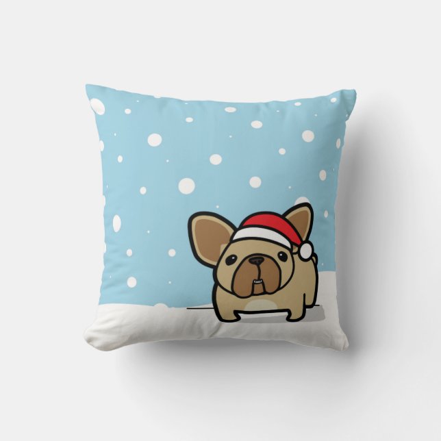 Snöig lisma Frenchie Kudde (Framsida)