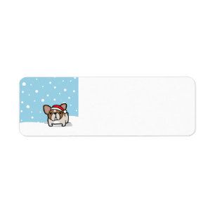 Snöig lisma Pied Frenchie Returadress Etikett
