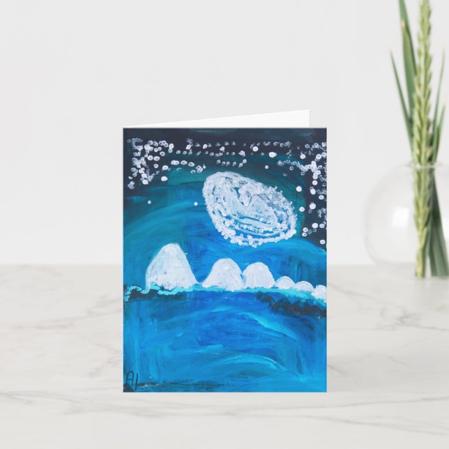 Snöig natt kort (Framsida)