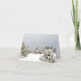 snöig notecard för sjövinterplats helgkort