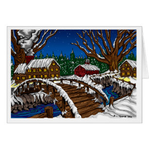 Snöig överbrygga hälsningskort