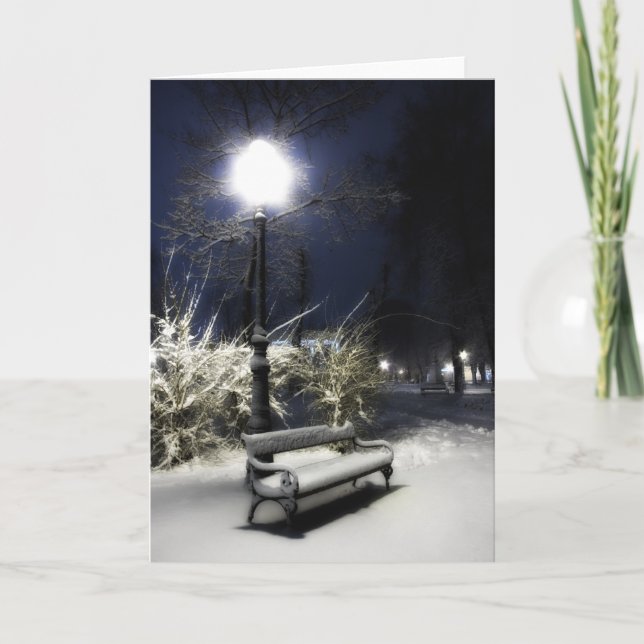 Snöig parkera helgkort (Framsida)