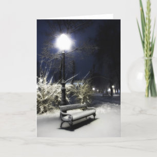 Snöig parkera helgkort