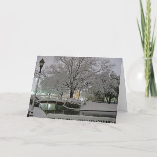 Snöig parkera julhälsningkortet helgkort