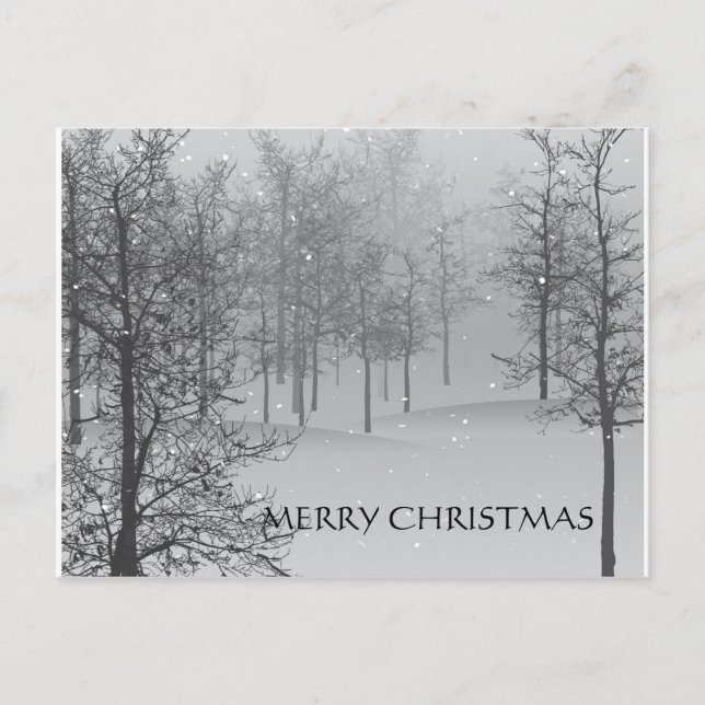 Snöig plats för julvykort helg vykort (Framsida)