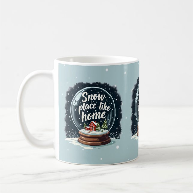 Snöig plats som hemmet Julcitat Kaffemugg (Vänster)