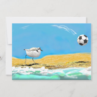 Snöig Plover och Soccerball Tack Kort