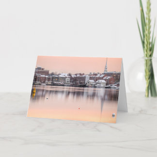 Snöig Portsmouth, NH-strand Helgkort