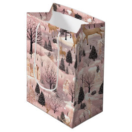 Snöig Rosa Hjort Skog