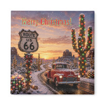 Snöig Route 66 Jul Kylskåpsminne