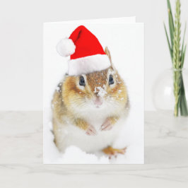 Snöig Santa jordekorre Helgkort