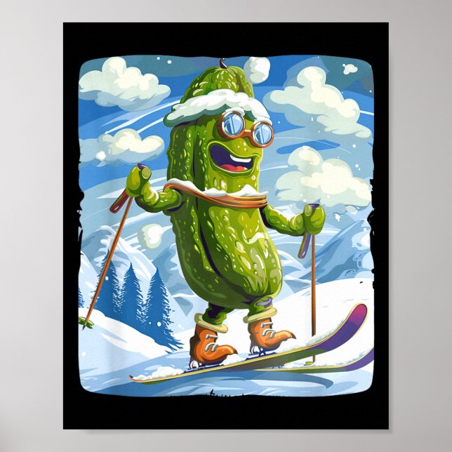 Snöig semester med längdskidåkning för poster (Framsidan)