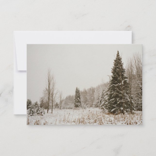 Snöig skog tack kort (Framsida)