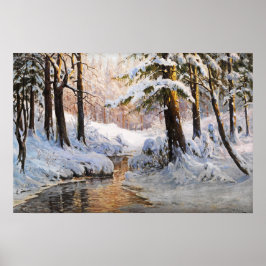 Snöig skogslandskap, Walter Moras Poster
