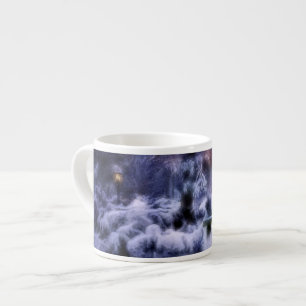 Snöig skogvinterunderland espressomugg