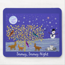 Snöig snöig natt Mousepad Musmatta
