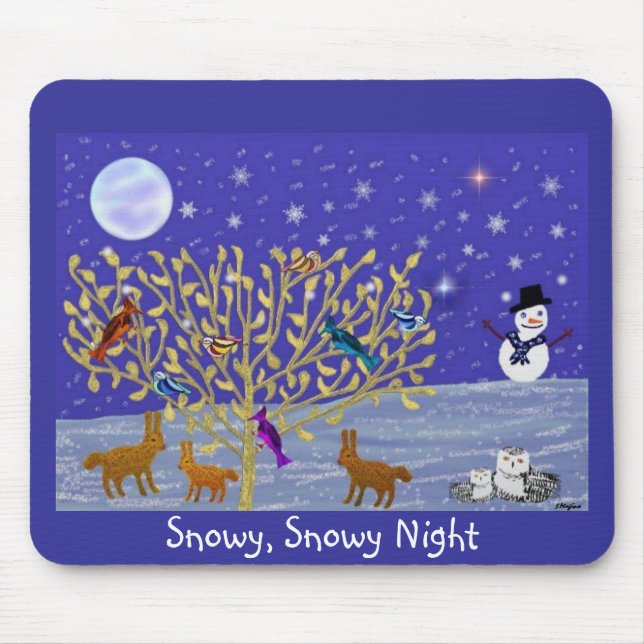 Snöig snöig natt Mousepad Musmatta (Framsidan)