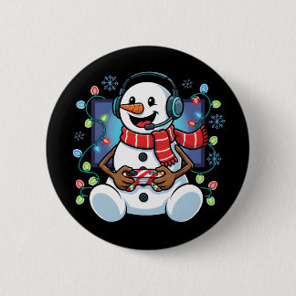Snöig Snömannen Gamer Knapp