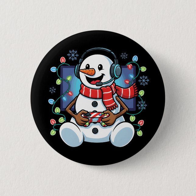 Snöig Snömannen Gamer Knapp (Framsida)