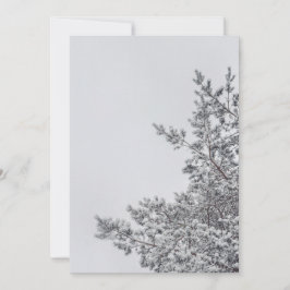 Snöig tall, skandinavisk julestil julkort