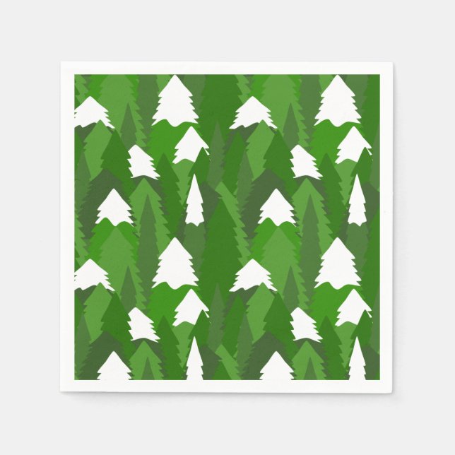 Snöig tallskog pappersservett (Framsidan)