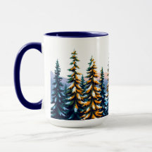 Snöig tallskog Yellowstone Vinter Estetik