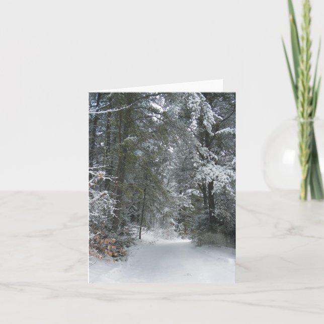 Snöig träd Notecard Kort (Framsida)