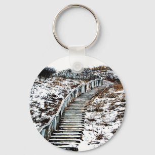 Snöig trappuppgångnyckelring nyckelring