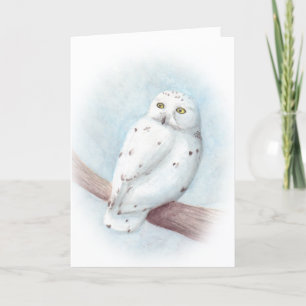 Snöig uggla helgkort
