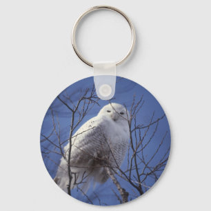 Snöig uggla Keychain Nyckelring