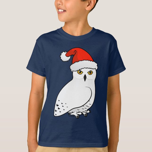 Snöig uggla Santa Tee Shirt (Framsida)