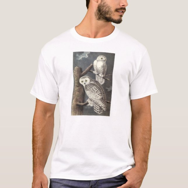 Snöig uggla vid Audubon T Shirt (Framsida)