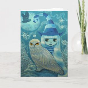 Snöig ugglahäxakort kort