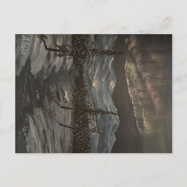 Snöig ugglor och dansauroravykort vykort (Framsida)