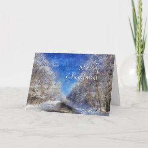 Snöig väg - Impressionistgod jul Helgkort