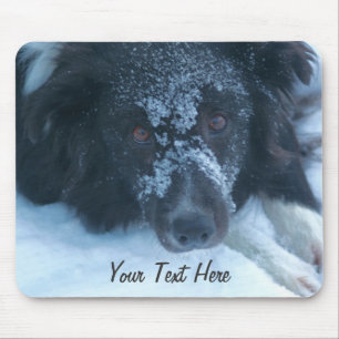 Snöig vänd mot gullig hund Mousepad för Musmatta