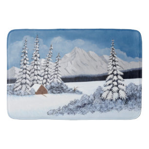 Snöig vinter badrumsmatta